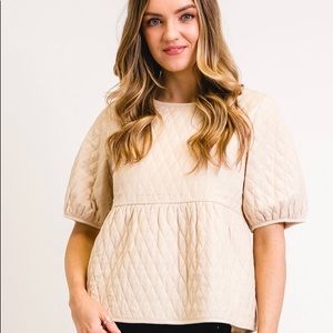 Peplum short sleeve top